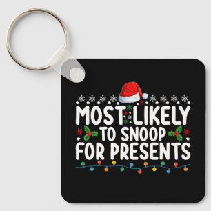 Hoogstwaarschijnlijk Snuffelt Naar Kerstcadeaus Sleutelhanger