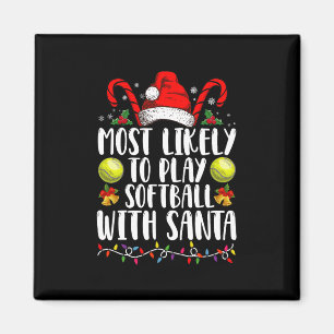 Hoogstwaarschijnlijk Softbal Spelen Met Santa Fami Magneet