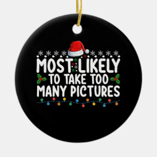 Hoogstwaarschijnlijk Te Veel Foto's Maken Kerstmis Keramisch Ornament