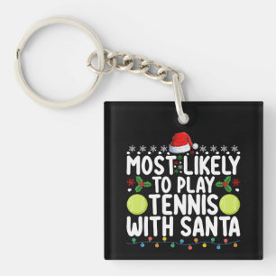 Hoogstwaarschijnlijk tennis te spelen met Kerstman Sleutelhanger