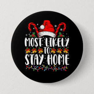 Hoogstwaarschijnlijk Thuisblijvende Familie Kerstf Ronde Button 7,6 Cm