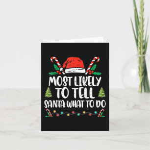 Hoogstwaarschijnlijk vertelt aan Kerstman wat te d Kaart