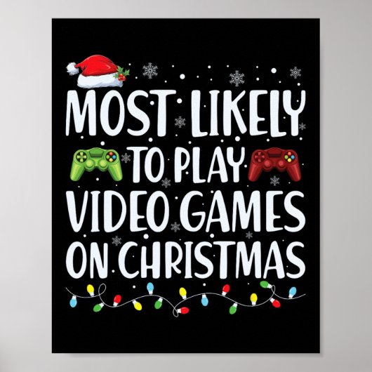 Hoogstwaarschijnlijk videogame spelen op kerstman poster (Voorkant)