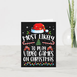 Hoogstwaarschijnlijk videogames spelen met kerst f kaart