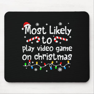Hoogstwaarschijnlijk videogames spelen op kerstmat muismat