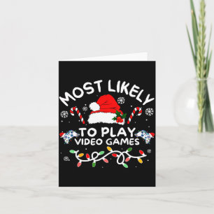 Hoogstwaarschijnlijk Videogames Spelende Kerst Gam Kaart