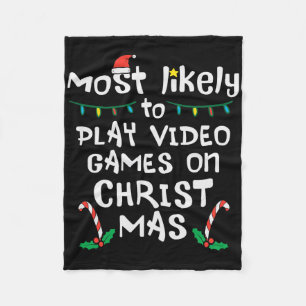 Hoogstwaarschijnlijk Videospel Kerstmis Kerst Fami Fleece Deken