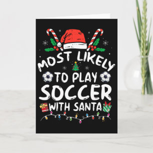 Hoogstwaarschijnlijk voetbal spelen met de kerstma kaart