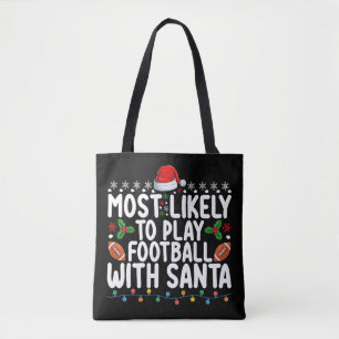 Hoogstwaarschijnlijk voetballen met Kerstman Kerst Draagtas