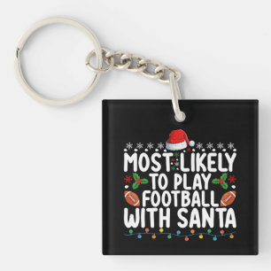 Hoogstwaarschijnlijk voetballen met Kerstman Kerst Sleutelhanger