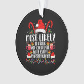 Hoogstwaarschijnlijk warme chocolademarshmallows d ornament (voorkant)