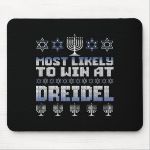 Hoogstwaarschijnlijk winnen op Dreidel Funny Hanuk Muismat