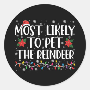 Hoogstwaarschijnlijk zal het rendier Kerstmis Fami Ronde Sticker