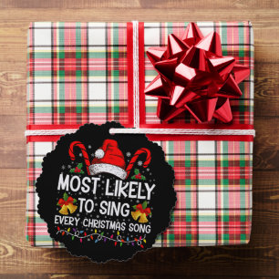 Hoogstwaarschijnlijk zingt elke kerstliedje Kerstm Ornament Kaart