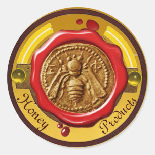 HOOGTE/BEEKEEPER RODE WAXSEAL RONDE STICKER