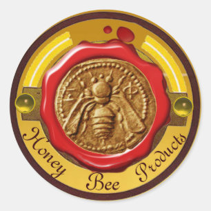 HOOGTE/BEEKEEPER RODE WAXSEAL RONDE STICKER