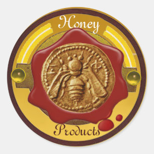 HOOGTE/BEEKEEPER RODE WAXSEAL RONDE STICKER