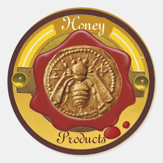 HOOGTE/BEEKEEPER RODE WAXSEAL RONDE STICKER (Voorkant)
