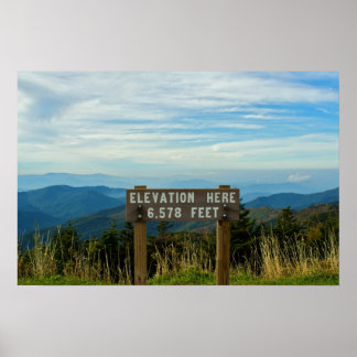 Hoogte op Mount Mitchell Poster