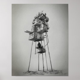 Hoogte van onzekere toekomst poster