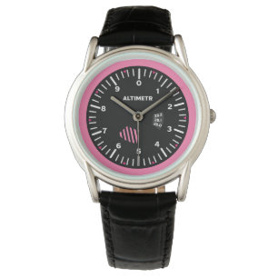 Hoogtemeter Lady Pilot Aviation Geek Horloge
