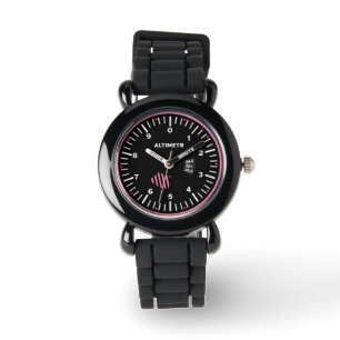 Hoogtemeter Lady Pilot Aviation Geek Horloge