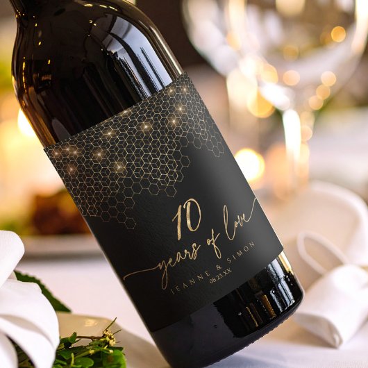 Hoogtepunten Goud 10e Jubileum ID1165 Wijn Etiket