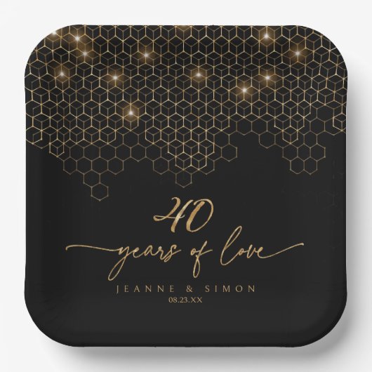 Hoogtepunten Goud 40e Jubileum ID1165 Papieren Bordje (Voorkant)