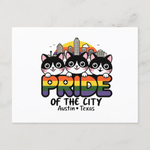 Hoogtepunten van Austin City Texas USA Rainbow Fla Briefkaart