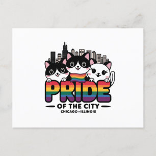 Hoogtepunten van Chicago City Illinois USA Rainbow Briefkaart