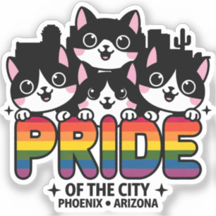 Hoogtepunten van Phoenix City Arizona USA Rainbow Sticker