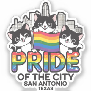 Hoogtepunten van San Antonio City Texas USA Rainbo Sticker