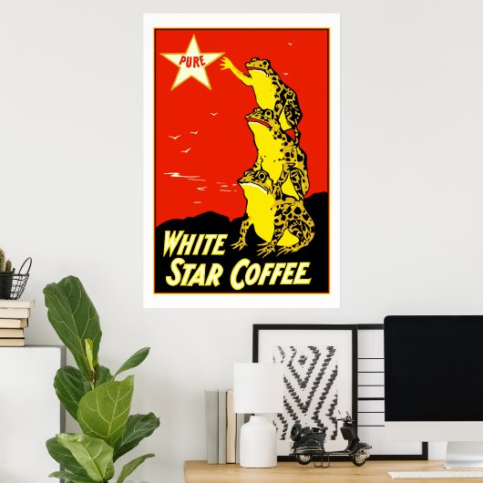 Hoogwaardige retro White Star Coffee en Poster (Thuiskantoor)