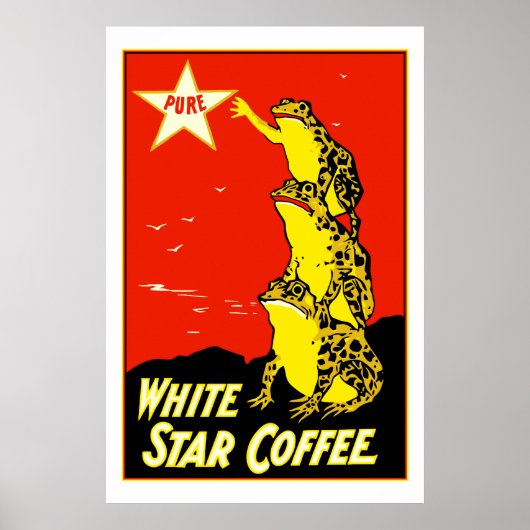 Hoogwaardige retro White Star Coffee en Poster (Voorkant)