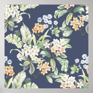 hoogwaardige set van verschillende waterverf flowe poster