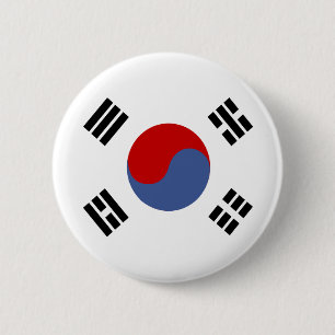 Hoogwaardige vlag Zuid-Korea Ronde Button 5,7 Cm