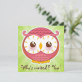 HooHoo Owl Uitnodiging (Staand voorkant)