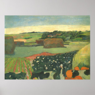 Hooibergen in Bretagne van Paul Gauguin, Vintage K Poster