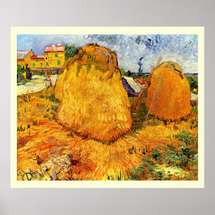 Hooibergen in Provence door Vincent van Gogh Poster