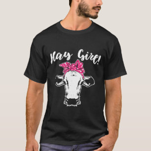 Hooim meisje Cowgirl Koe Vintage Boerderij Bandana T-shirt