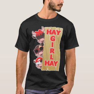 Hooim meisje hooi koe boerderij t-shirt