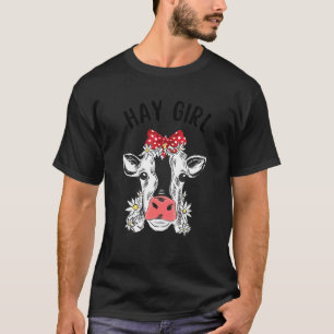 Hooim meisje Hooivaars Schattige koe Boerin Vrou T-shirt