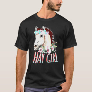 Hooim meisje paard bloemen paardrijden bloemrijk p t-shirt
