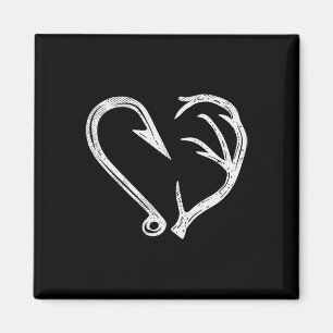 Hook Antler Heart Love Vist Hunting Fish Deer H Magneet