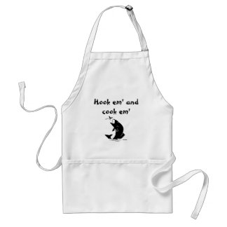 "Hook em en cook em" Vist apron Standaard Schort