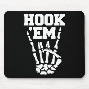 Hook em Skeleton Horns Halloween 2 Muismat