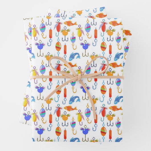 Hook Lure Fish Vist Patroon Inpakpapier Vel (In situ)