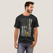 Hook Thin American Flag Crane Operator T-shirt (Voorkant volledig)