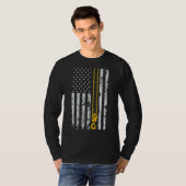 Hook Thin American Flag Crane Operator T-shirt (Voorkant volledig)
