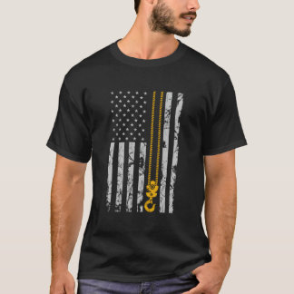 Hook Thin American Flag Crane Operator T-shirt